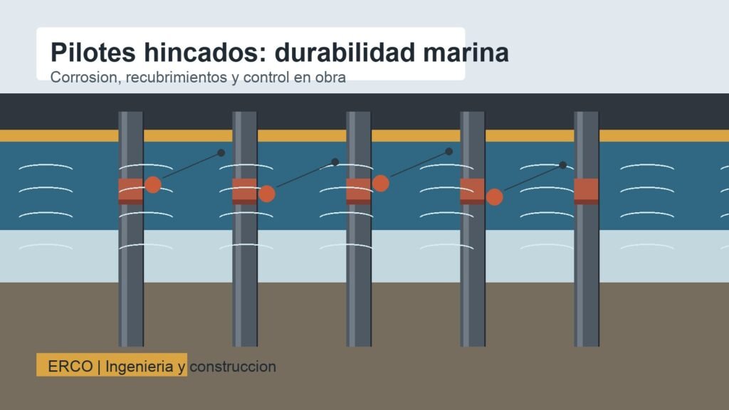 Pilotes hincados en Peru con proteccion anticorrosiva en ambiente marino