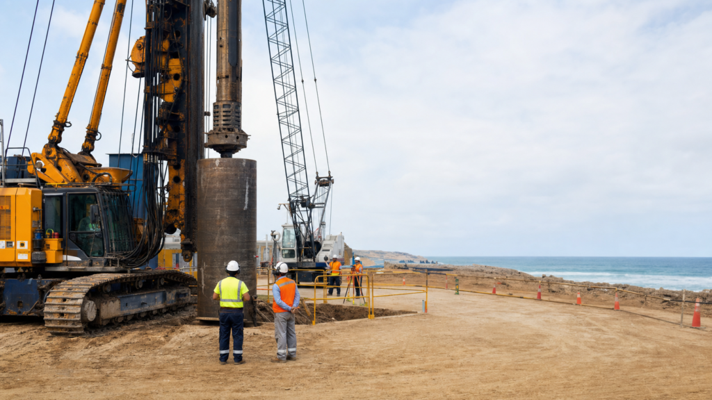 Pilote excavado para cimentaciones profundas en una obra costera del Perú