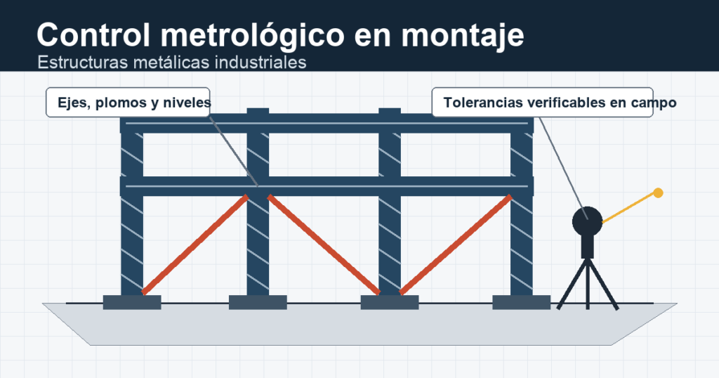 Control metrológico de estructuras metálicas industriales en montaje