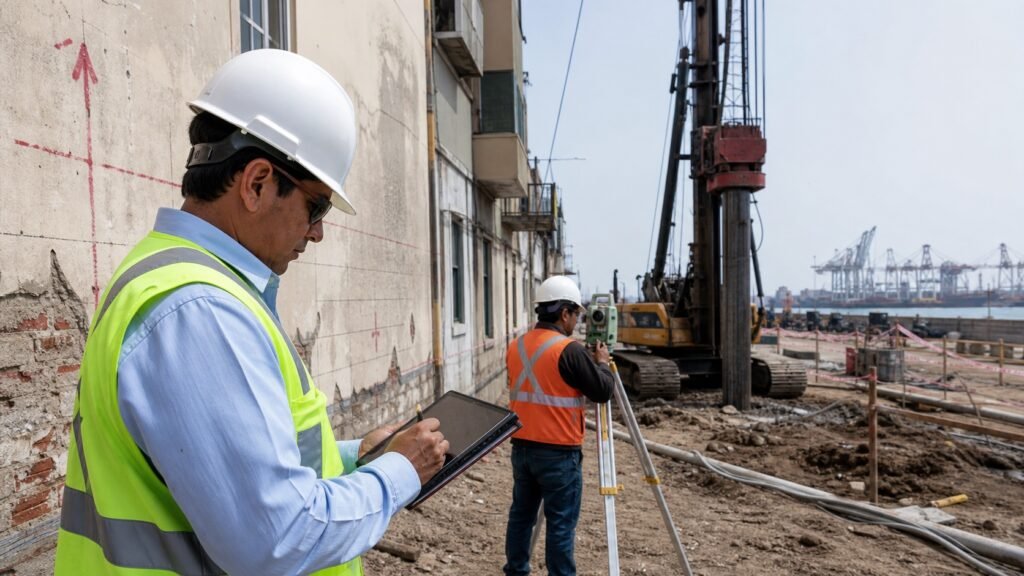 Actas de vecindad y linea base para pilotes hincados en Peru