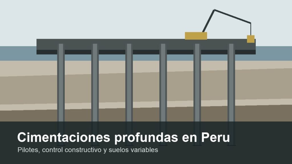 Cimentaciones profundas en Peru con grupo de pilotes y control lateral