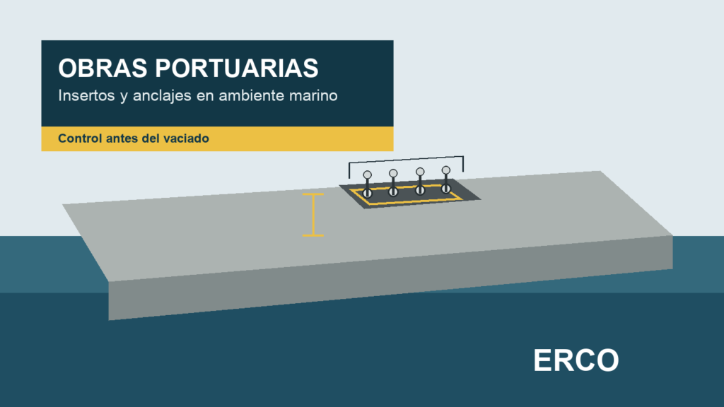Control de insertos y pernos de anclaje en obras portuarias en Peru