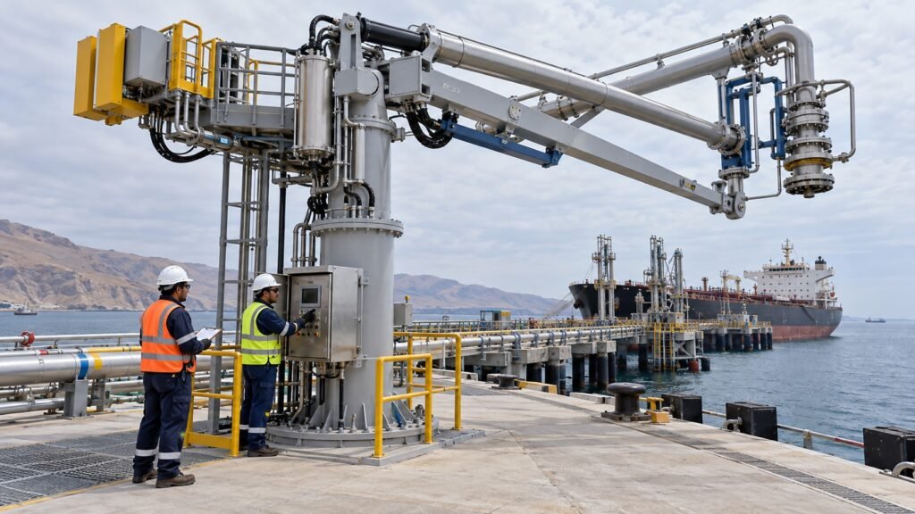 Recepción de brazos de carga marinos en obras portuarias en Peru